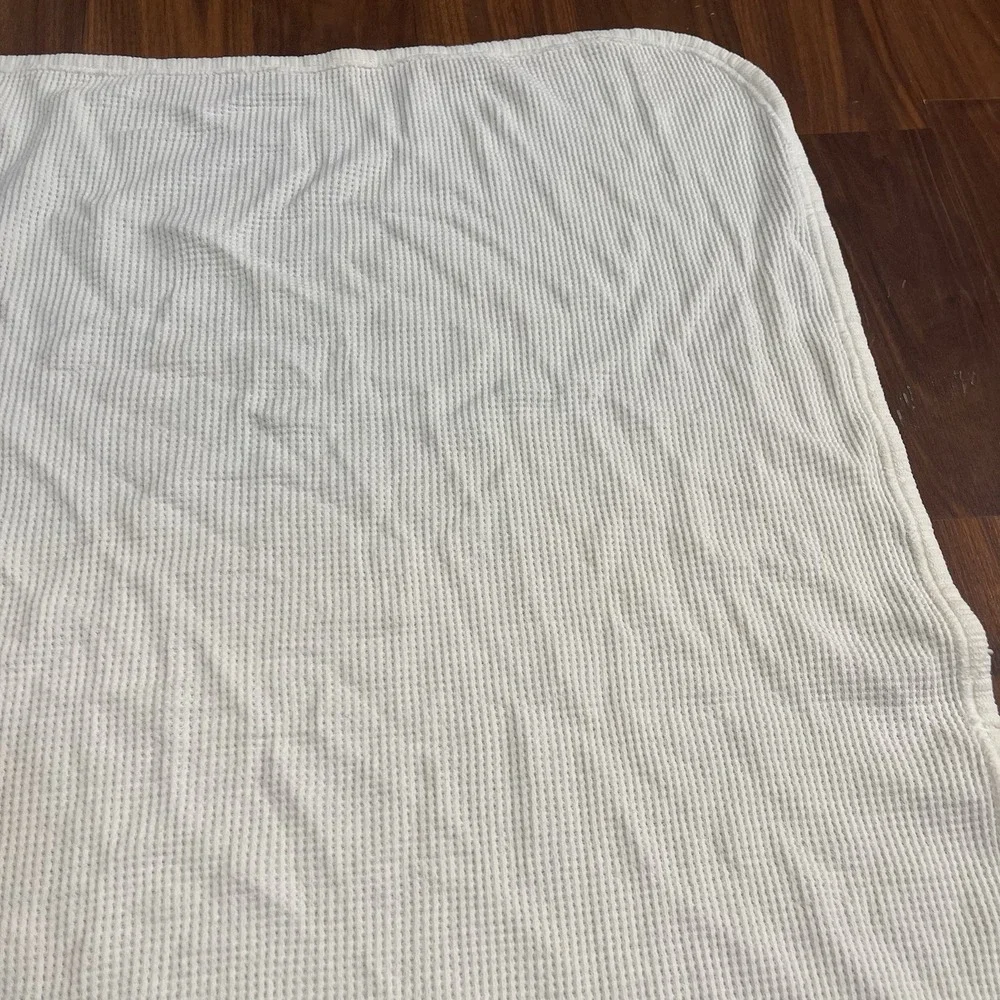 Curity Solid Cream Off‎ White Thermal Baby Blanket Unisex Waffle Weave Cotton